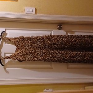VINTAGE HAMPTON NITES LEOPARD 🐆 DESIGN SHEAR OVER GOLD LINED SHEATH SIZE 12